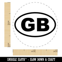 Great Britain GB Euro Oval Rubber Stamp for Stamping Crafting Planners