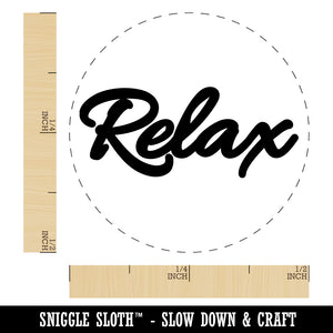 Relax Fun Text Rubber Stamp for Stamping Crafting Planners