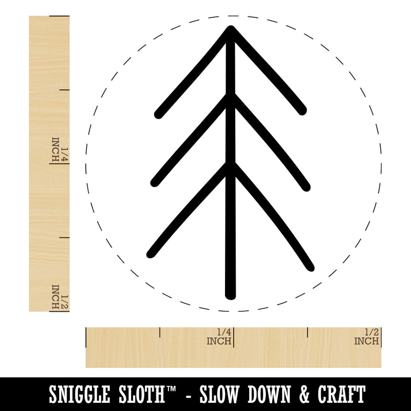 Simple Pine Tree Rubber Stamp for Stamping Crafting Planners