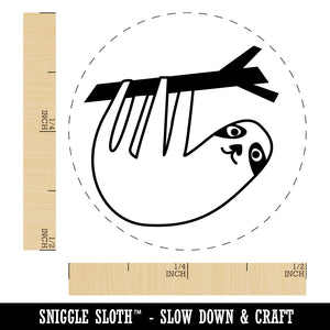 Sweet Sloth Hanging from Tree Rubber Stamp for Stamping Crafting Planners