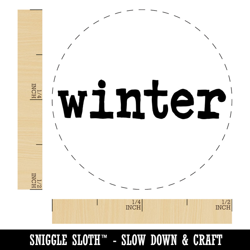 Winter Fun Text Rubber Stamp for Stamping Crafting Planners