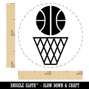 Basketball and Hoop Rubber Stamp for Stamping Crafting Planners
