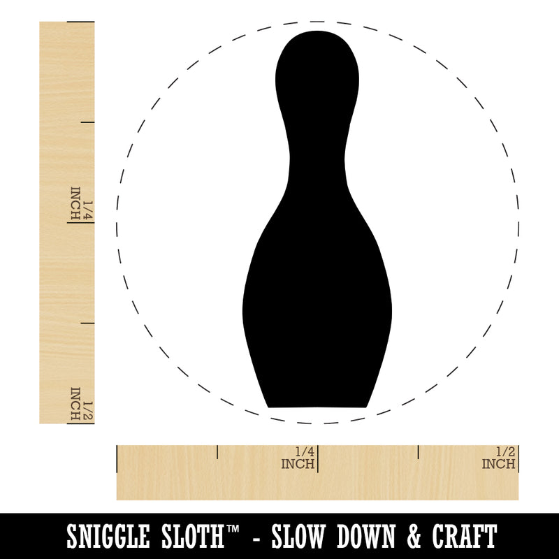 Bowling Pin Solid Rubber Stamp for Stamping Crafting Planners