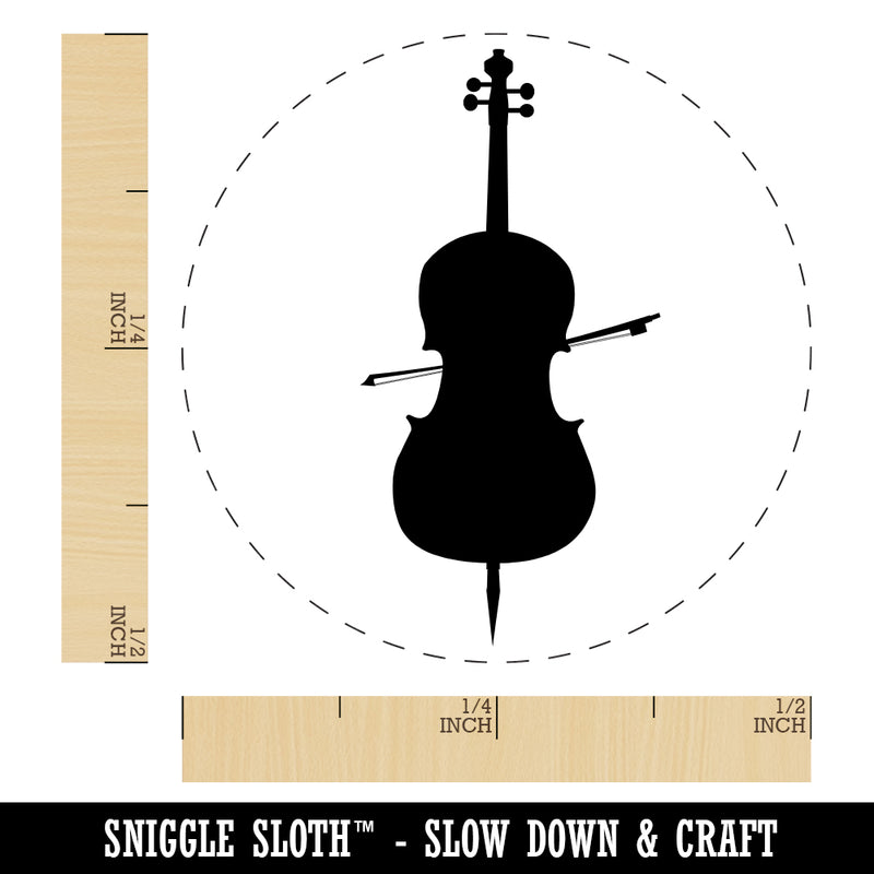 Cello Music Instrument Silhouette Rubber Stamp for Stamping Crafting Planners