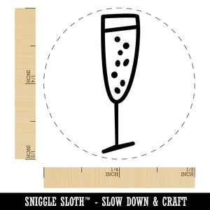 Champagne Glass Doodle Rubber Stamp for Stamping Crafting Planners