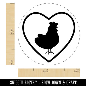 Chicken in Heart Rubber Stamp for Stamping Crafting Planners