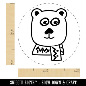 Cozy Polar Bear Rubber Stamp for Stamping Crafting Planners