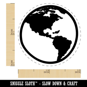 Earth Globe Travel Doodle Rubber Stamp for Stamping Crafting Planners