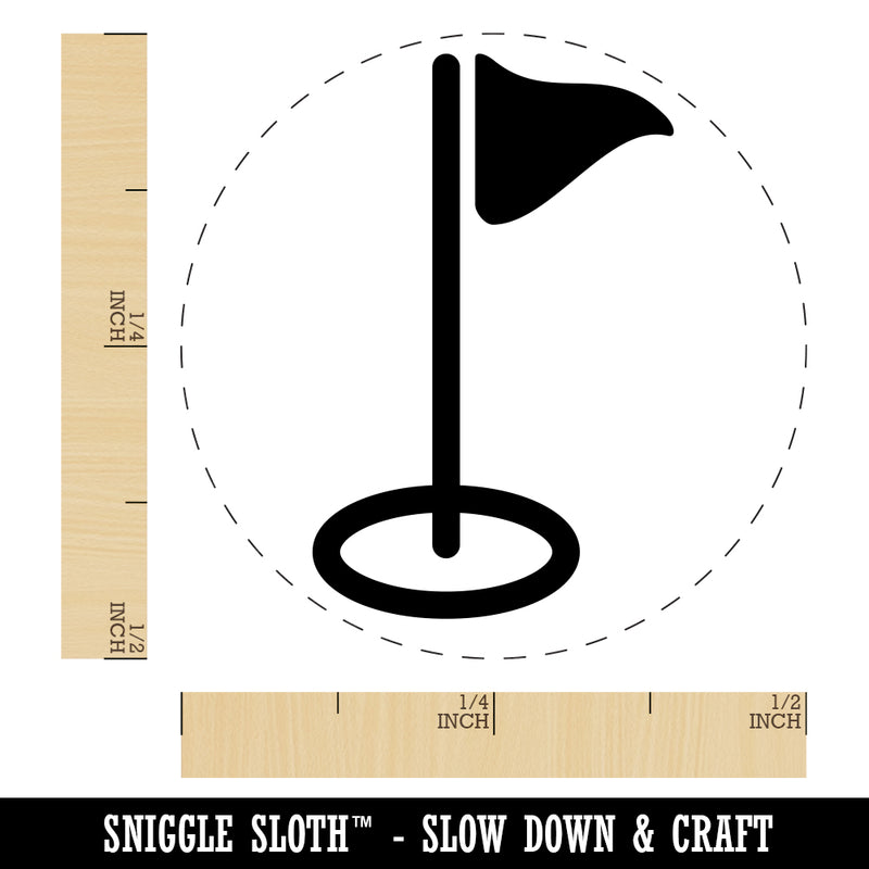 Golf Hole Flag Rubber Stamp for Stamping Crafting Planners