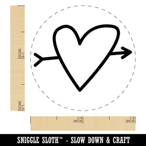 Heart Outline with Arrow Rubber Stamp for Stamping Crafting Planners