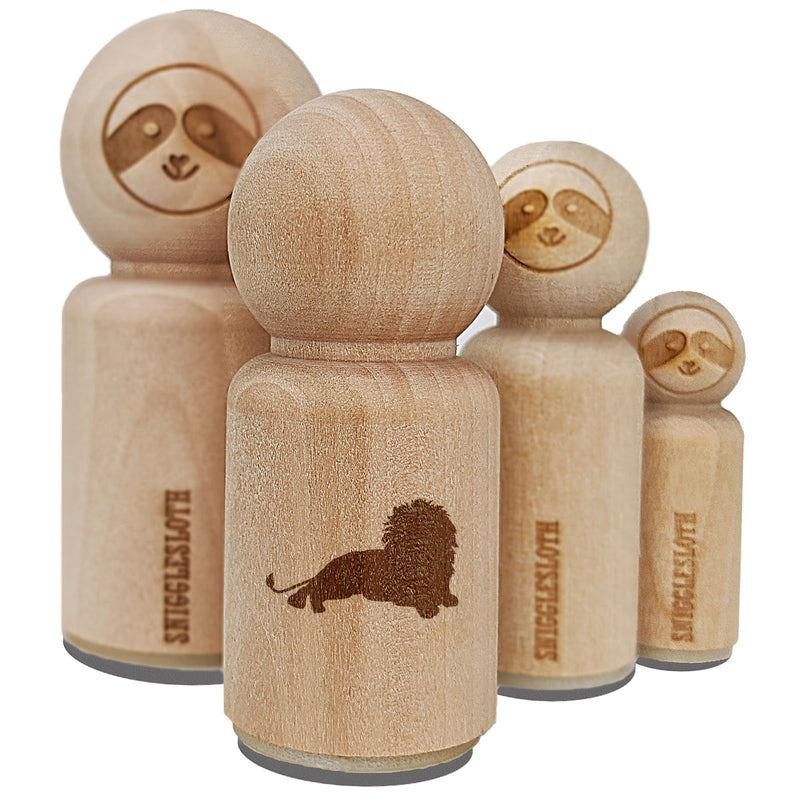 Lion Resting Solid Rubber Stamp for Stamping Crafting Planners