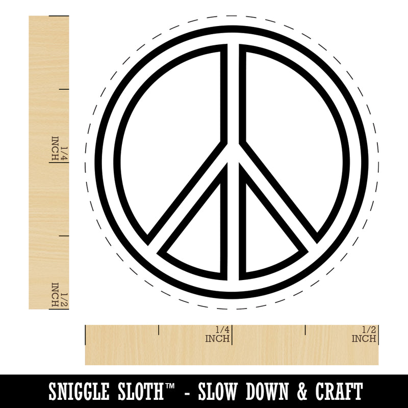 Peace Sign Outline Rubber Stamp for Stamping Crafting Planners