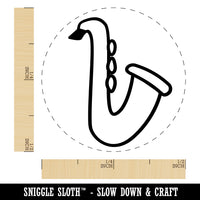 Saxophone Music Instrument Doodle Rubber Stamp for Stamping Crafting Planners