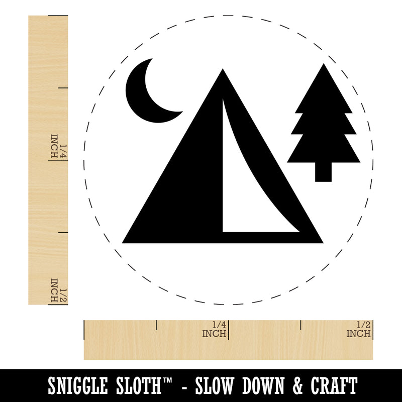 Camping Tent Campsite Rubber Stamp for Stamping Crafting Planners