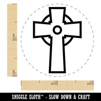 Celtic Cross Simple Outline Rubber Stamp for Stamping Crafting Planners