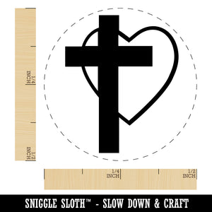 Cross and Heart Love Christian Rubber Stamp for Stamping Crafting Planners