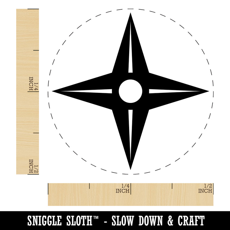 Four Point Ninja Star Rubber Stamp for Stamping Crafting Planners