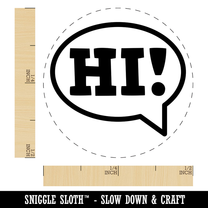 Hi in Text Callout Rubber Stamp for Stamping Crafting Planners