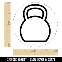 Kettlebell Weight Outline Rubber Stamp for Stamping Crafting Planners