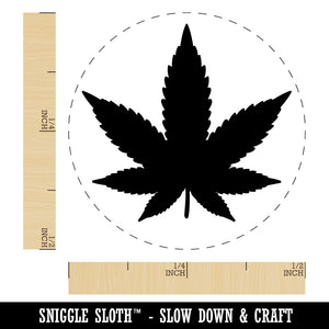 Marijuana Leaf Solid Rubber Stamp for Stamping Crafting Planners
