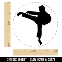 Martial Arts Karate Kick Solid Rubber Stamp for Stamping Crafting Planners
