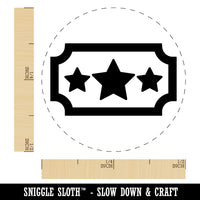 Movie Ticket with Stars Raffle Ticket Solid Rubber Stamp for Stamping Crafting Planners