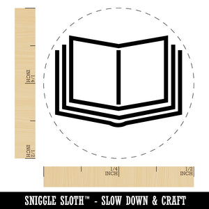 Open Book Reading Symbol Rubber Stamp for Stamping Crafting Planners