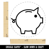 Piggy Bank Outline Rubber Stamp for Stamping Crafting Planners