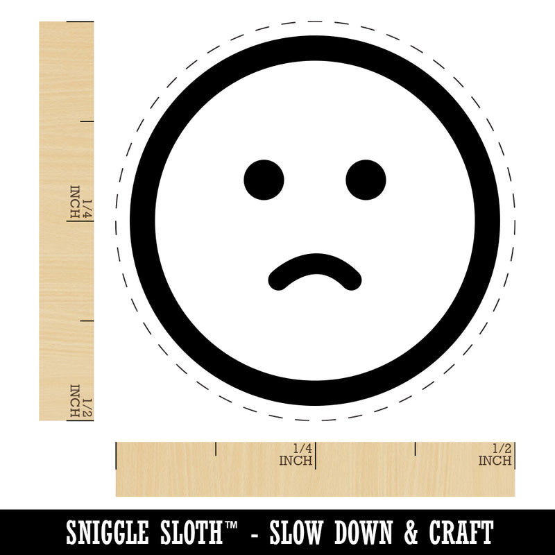 Sad Frown Face Emoticon Rubber Stamp for Stamping Crafting Planners