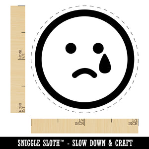 Sad Tear Crying Frown Face Emoticon Rubber Stamp for Stamping Crafting Planners