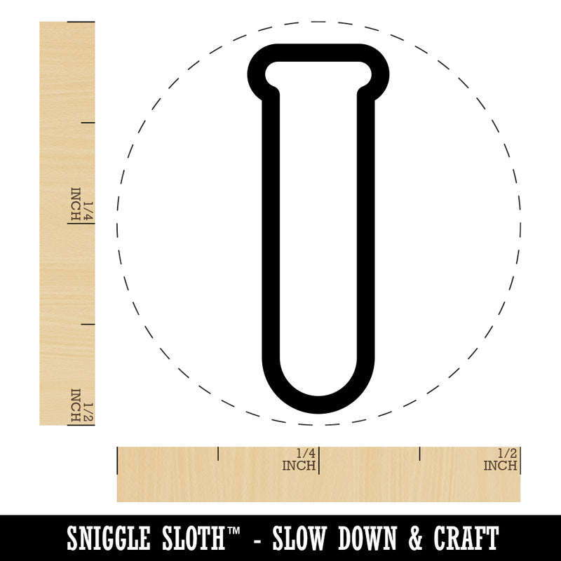 Science Glassware Test Tube Outline Rubber Stamp for Stamping Crafting Planners