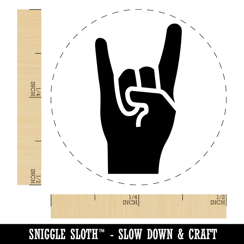 Sign of the Horns Rock and Roll Hand Gesture Rubber Stamp for Stamping Crafting Planners