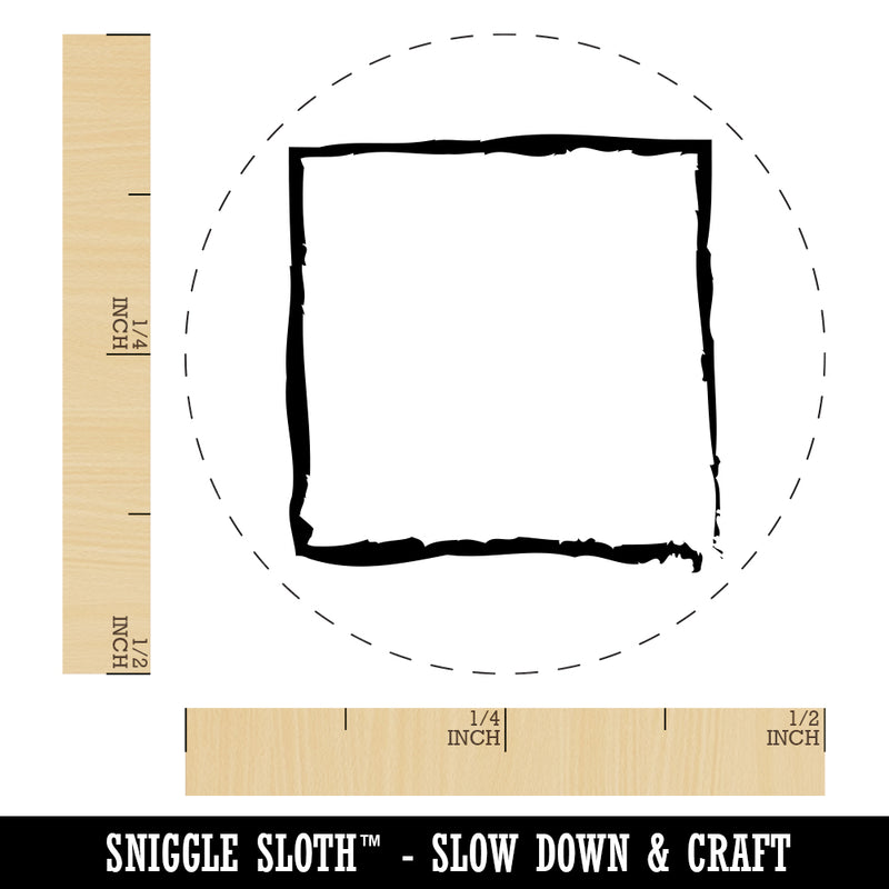 Sketchy Square Border Outline Rubber Stamp for Stamping Crafting Planners