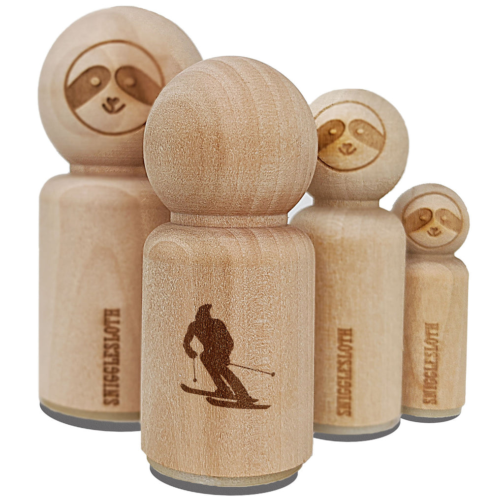 Skiing Skier Solid Rubber Stamp for Stamping Crafting Planners