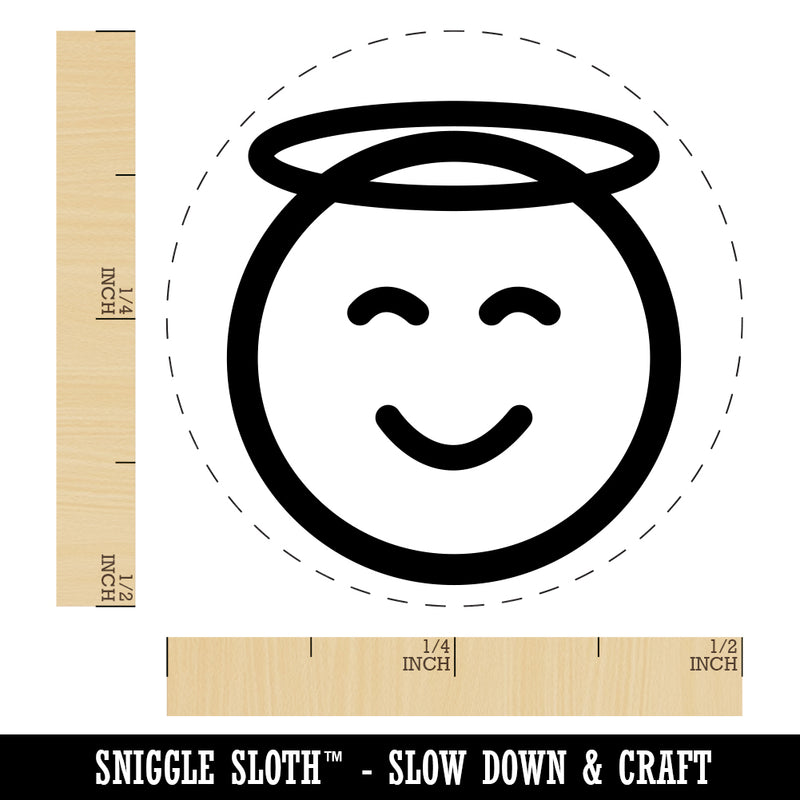 Angel Face Halo Emoticon Rubber Stamp for Stamping Crafting Planners