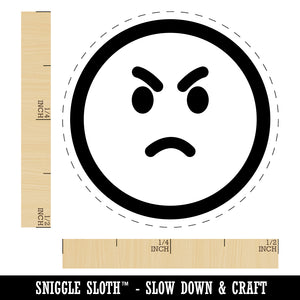 Angry Mad Face Emoticon Rubber Stamp for Stamping Crafting Planners
