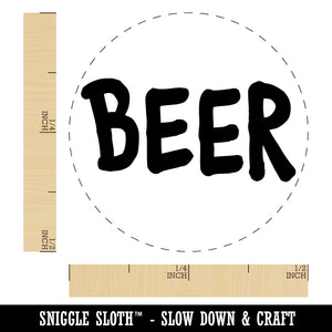 Beer Fun Text Rubber Stamp for Stamping Crafting Planners