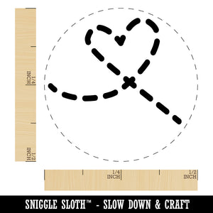 Dashed Heart Rubber Stamp for Stamping Crafting Planners