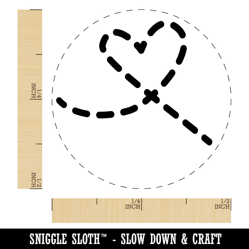 Dashed Heart Rubber Stamp for Stamping Crafting Planners