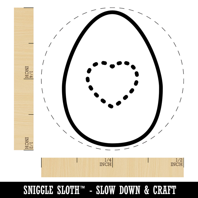 Dotted Heart in Egg Rubber Stamp for Stamping Crafting Planners