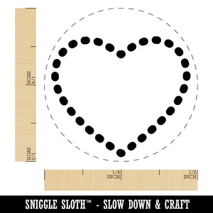 Dotted Heart Outline Rubber Stamp for Stamping Crafting Planners