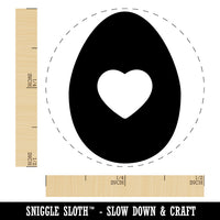 Egg Solid with Heart Rubber Stamp for Stamping Crafting Planners