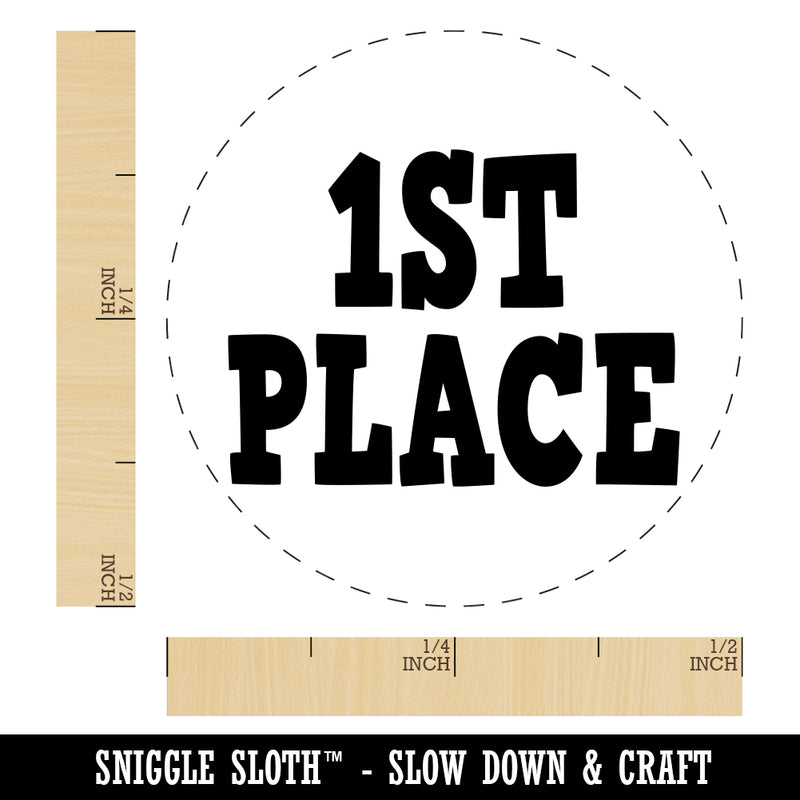 First Place Fun Text Rubber Stamp for Stamping Crafting Planners