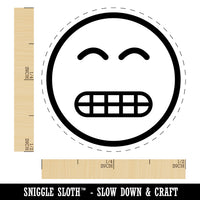 Grimace Face Sheepish Emoticon Rubber Stamp for Stamping Crafting Planners