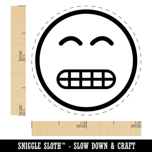 Grimace Face Sheepish Emoticon Rubber Stamp for Stamping Crafting Planners