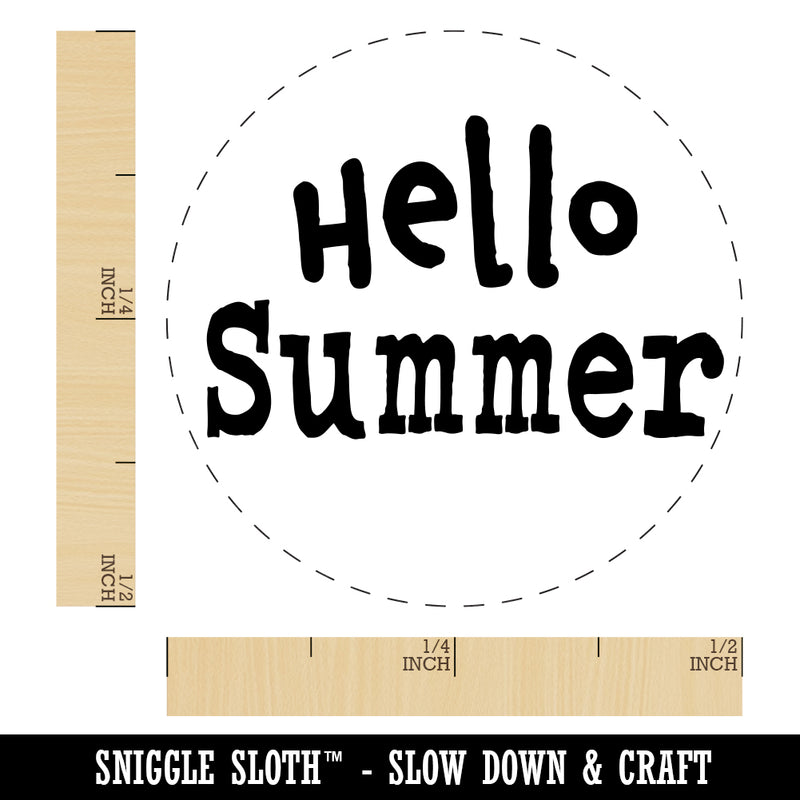 Hello Summer Fun Text Rubber Stamp for Stamping Crafting Planners