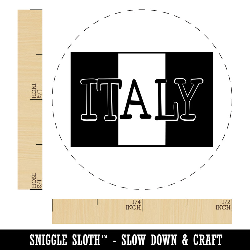 Italy Flag Text Rubber Stamp for Stamping Crafting Planners