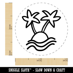 Palm Tree Island Doodle Rubber Stamp for Stamping Crafting Planners