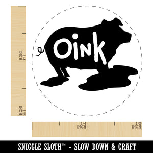 Pig in Mud Oink Funny Rubber Stamp for Stamping Crafting Planners