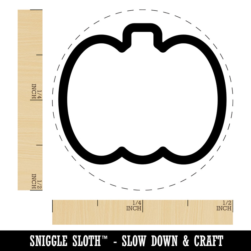 Pumpkin Outline Halloween Fall Harvest Rubber Stamp for Stamping Crafting Planners